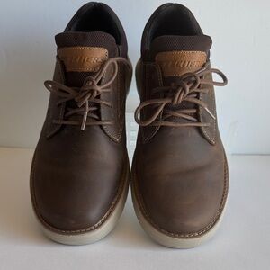 Skechers Men's Dark Brown Oxfords GOGA mat Arch. New without tags.
